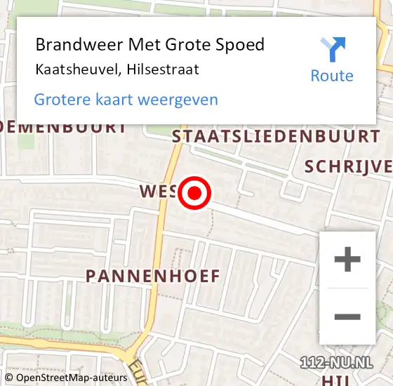 Locatie op kaart van de 112 melding: Brandweer Met Grote Spoed Naar Kaatsheuvel, Hilsestraat op 20 januari 2024 02:39