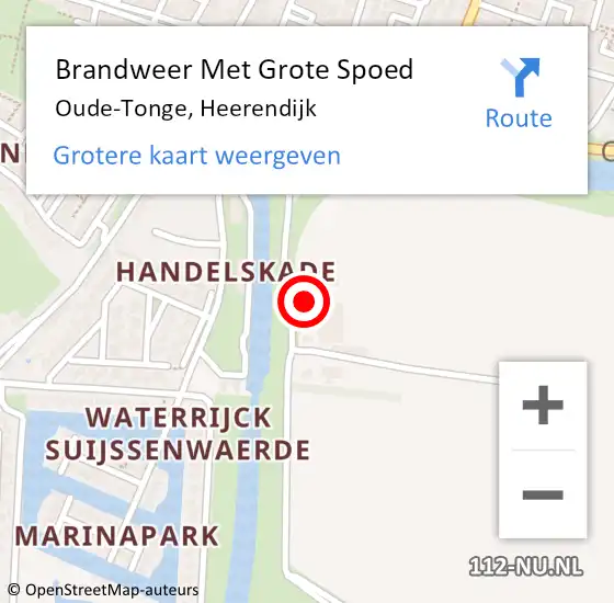 Locatie op kaart van de 112 melding: Brandweer Met Grote Spoed Naar Oude-Tonge, Heerendijk op 20 januari 2024 03:35