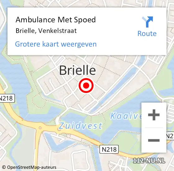 Locatie op kaart van de 112 melding: Ambulance Met Spoed Naar Brielle, Venkelstraat op 20 januari 2024 03:39