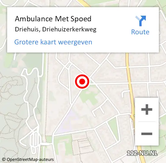 Locatie op kaart van de 112 melding: Ambulance Met Spoed Naar Driehuis, Driehuizerkerkweg op 20 januari 2024 05:37