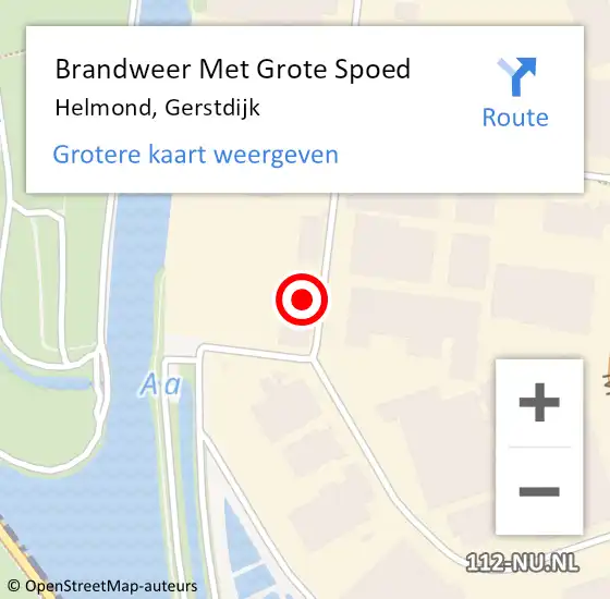 Locatie op kaart van de 112 melding: Brandweer Met Grote Spoed Naar Helmond, Gerstdijk op 20 januari 2024 05:57