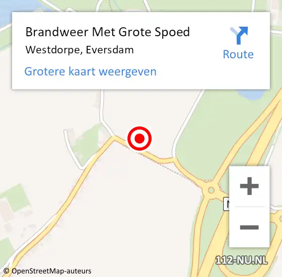 Locatie op kaart van de 112 melding: Brandweer Met Grote Spoed Naar Westdorpe, Eversdam op 20 januari 2024 07:07