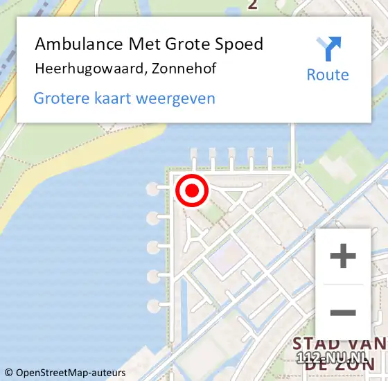 Locatie op kaart van de 112 melding: Ambulance Met Grote Spoed Naar Heerhugowaard, Zonnehof op 20 januari 2024 07:11