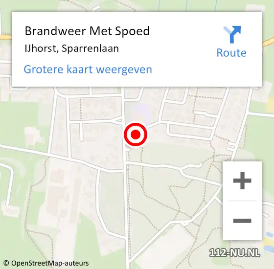 Locatie op kaart van de 112 melding: Brandweer Met Spoed Naar IJhorst, Sparrenlaan op 20 januari 2024 07:19
