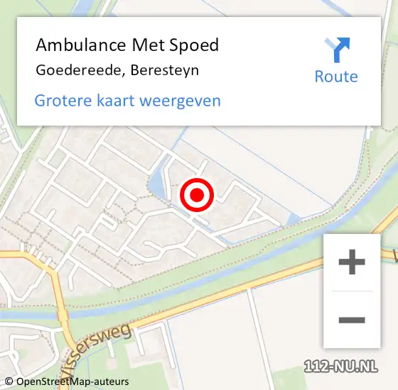 Locatie op kaart van de 112 melding: Ambulance Met Spoed Naar Goedereede, Beresteyn op 20 januari 2024 07:49