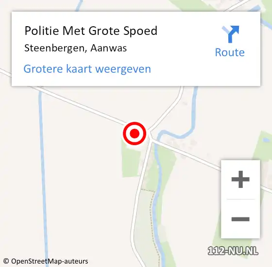 Locatie op kaart van de 112 melding: Politie Met Grote Spoed Naar Steenbergen, Aanwas op 20 januari 2024 08:10