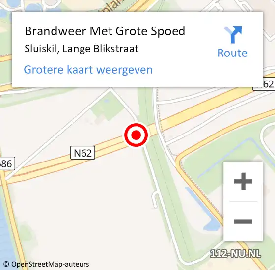 Locatie op kaart van de 112 melding: Brandweer Met Grote Spoed Naar Sluiskil, Lange Blikstraat op 20 januari 2024 08:27