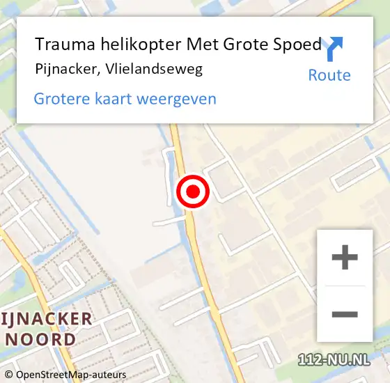 Locatie op kaart van de 112 melding: Trauma helikopter Met Grote Spoed Naar Pijnacker, Vlielandseweg op 20 januari 2024 08:47