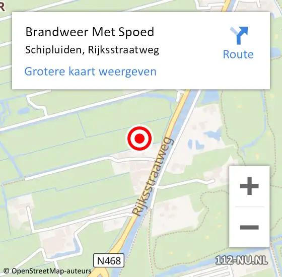 Locatie op kaart van de 112 melding: Brandweer Met Spoed Naar Schipluiden, Rijksstraatweg op 20 januari 2024 09:27