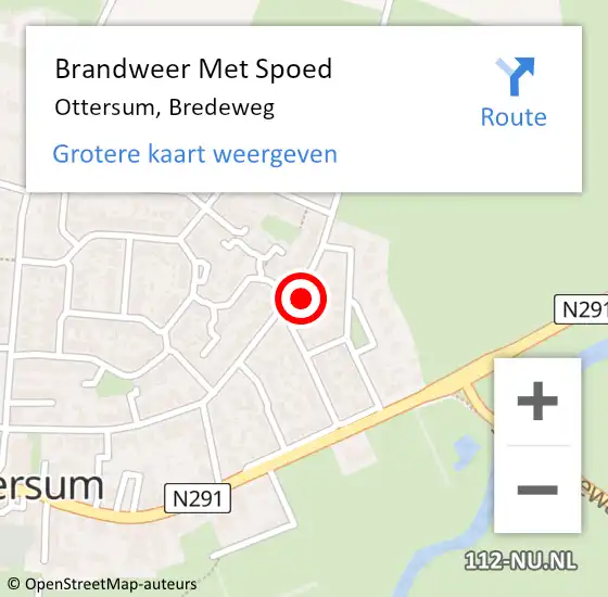 Locatie op kaart van de 112 melding: Brandweer Met Spoed Naar Ottersum, Bredeweg op 20 januari 2024 09:31
