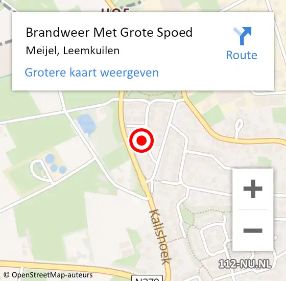 Locatie op kaart van de 112 melding: Brandweer Met Grote Spoed Naar Meijel, Leemkuilen op 20 januari 2024 09:44