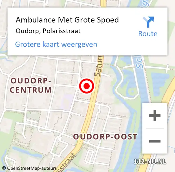 Locatie op kaart van de 112 melding: Ambulance Met Grote Spoed Naar Oudorp, Polarisstraat op 20 januari 2024 09:53