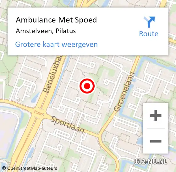 Locatie op kaart van de 112 melding: Ambulance Met Spoed Naar Amstelveen, Pilatus op 20 januari 2024 09:56