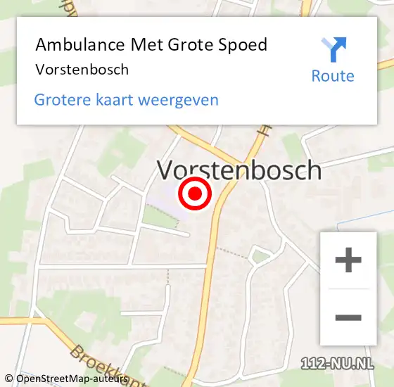 Locatie op kaart van de 112 melding: Ambulance Met Grote Spoed Naar Vorstenbosch op 20 januari 2024 09:56