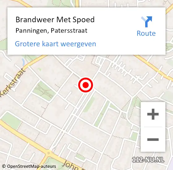 Locatie op kaart van de 112 melding: Brandweer Met Spoed Naar Panningen, Patersstraat op 20 januari 2024 10:40