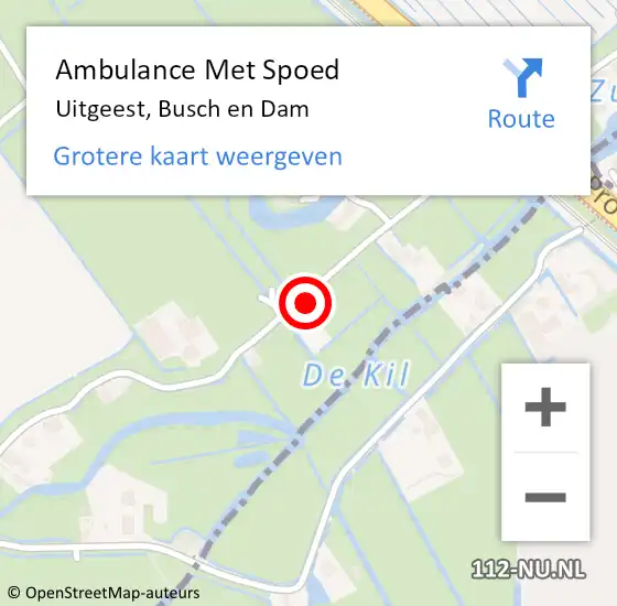 Locatie op kaart van de 112 melding: Ambulance Met Spoed Naar Uitgeest, Busch en Dam op 20 januari 2024 11:23