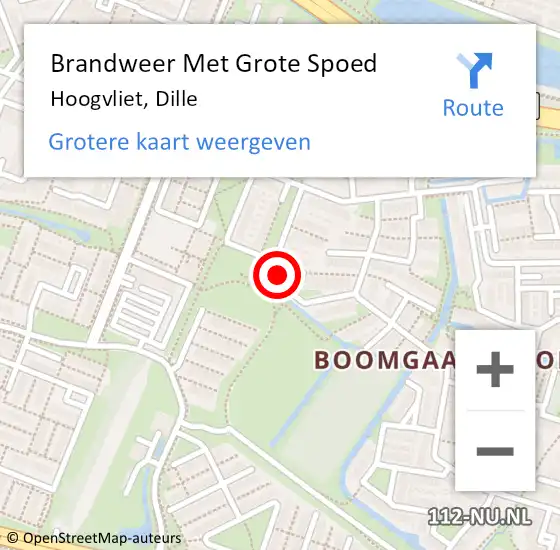 Locatie op kaart van de 112 melding: Brandweer Met Grote Spoed Naar Hoogvliet, Dille op 20 januari 2024 13:54