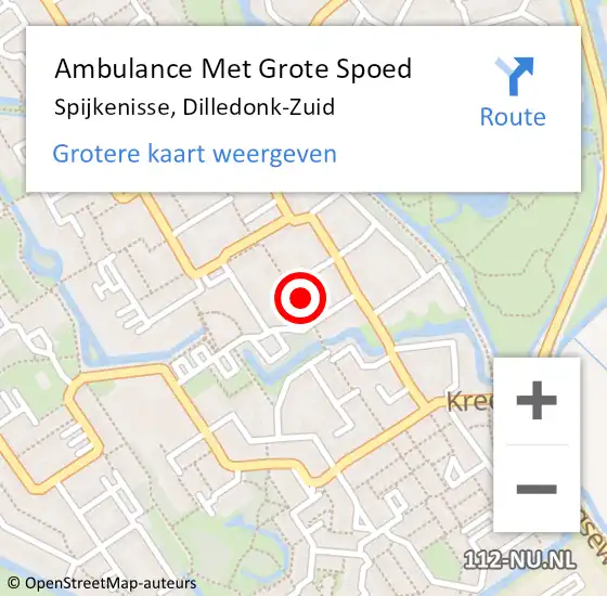 Locatie op kaart van de 112 melding: Ambulance Met Grote Spoed Naar Spijkenisse, Dilledonk-Zuid op 20 januari 2024 14:00