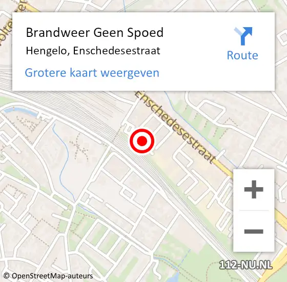 Locatie op kaart van de 112 melding: Brandweer Geen Spoed Naar Hengelo, Enschedesestraat op 20 januari 2024 14:19