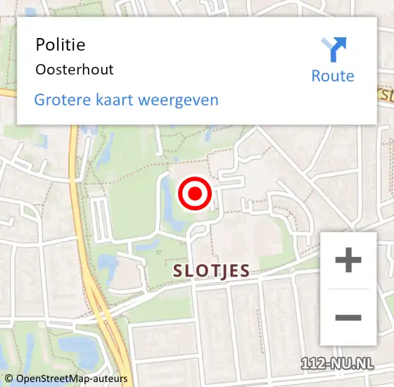 Locatie op kaart van de 112 melding: Politie Oosterhout op 20 januari 2024 14:22