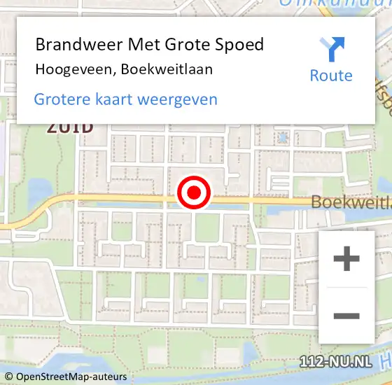 Locatie op kaart van de 112 melding: Brandweer Met Grote Spoed Naar Hoogeveen, Boekweitlaan op 20 januari 2024 15:05
