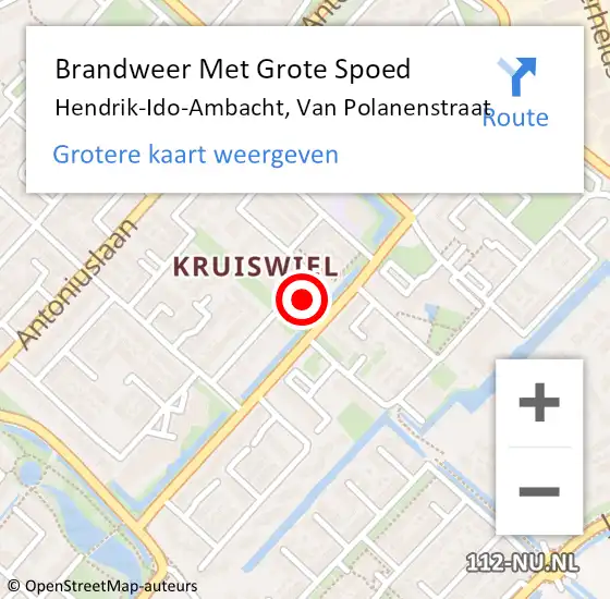 Locatie op kaart van de 112 melding: Brandweer Met Grote Spoed Naar Hendrik-Ido-Ambacht, Van Polanenstraat op 20 januari 2024 16:02
