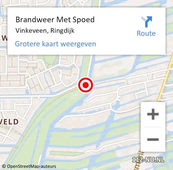 Locatie op kaart van de 112 melding: Brandweer Met Spoed Naar Vinkeveen, Ringdijk op 20 januari 2024 17:17