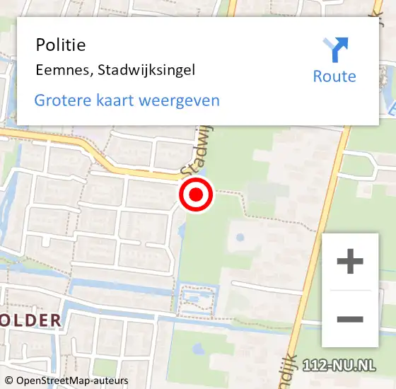 Locatie op kaart van de 112 melding: Politie Eemnes, Stadwijksingel op 20 januari 2024 17:27