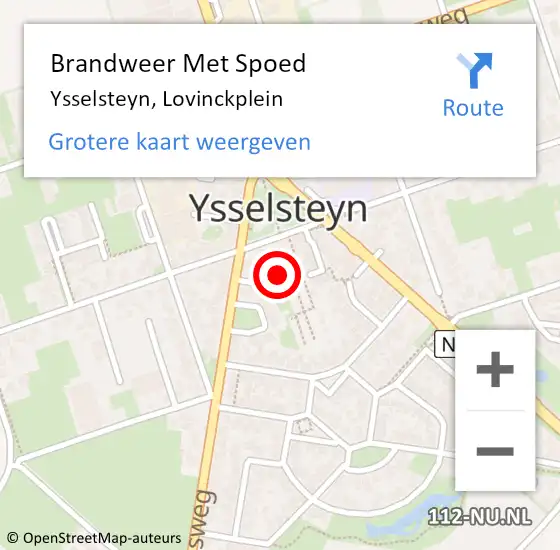 Locatie op kaart van de 112 melding: Brandweer Met Spoed Naar Ysselsteyn, Lovinckplein op 20 januari 2024 17:35