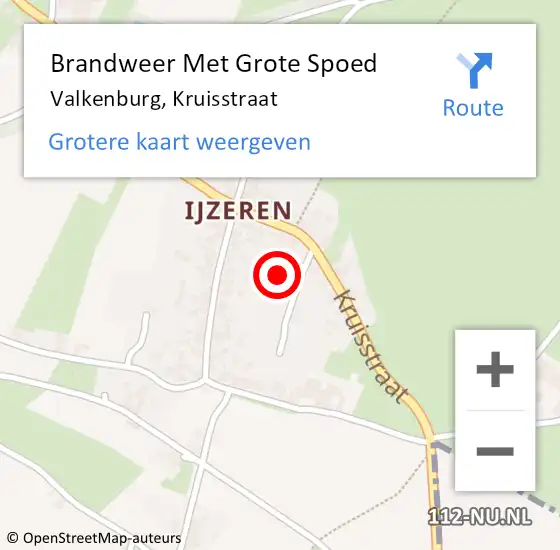 Locatie op kaart van de 112 melding: Brandweer Met Grote Spoed Naar Valkenburg, Kruisstraat op 20 januari 2024 17:35