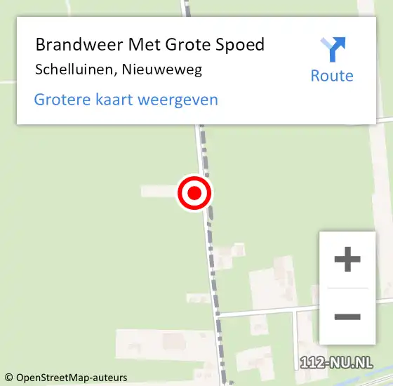 Locatie op kaart van de 112 melding: Brandweer Met Grote Spoed Naar Schelluinen, Nieuweweg op 22 september 2014 20:30