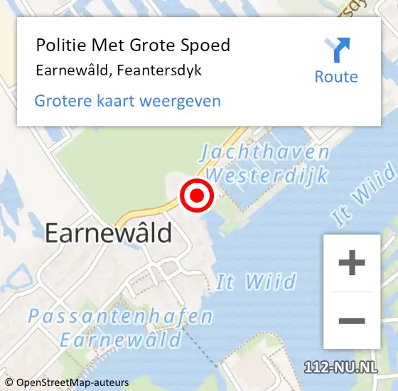 Locatie op kaart van de 112 melding: Politie Met Grote Spoed Naar Earnewâld, Feantersdyk op 20 januari 2024 18:40