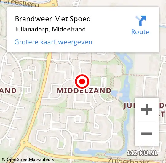 Locatie op kaart van de 112 melding: Brandweer Met Spoed Naar Julianadorp, Middelzand op 20 januari 2024 18:40