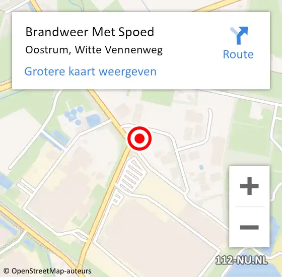 Locatie op kaart van de 112 melding: Brandweer Met Spoed Naar Oostrum, Witte Vennenweg op 20 januari 2024 18:58