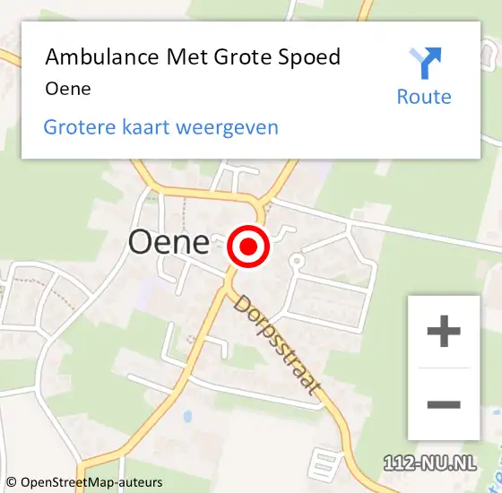 Locatie op kaart van de 112 melding: Ambulance Met Grote Spoed Naar Oene op 20 januari 2024 18:59