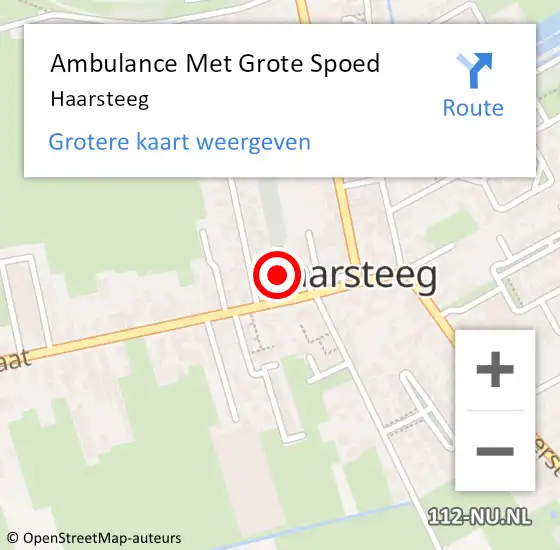 Locatie op kaart van de 112 melding: Ambulance Met Grote Spoed Naar Haarsteeg op 20 januari 2024 19:05