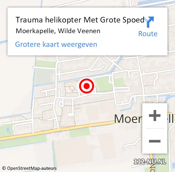 Locatie op kaart van de 112 melding: Trauma helikopter Met Grote Spoed Naar Moerkapelle, Wilde Veenen op 20 januari 2024 19:41