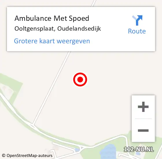 Locatie op kaart van de 112 melding: Ambulance Met Spoed Naar Ooltgensplaat, Oudelandsedijk op 20 januari 2024 20:16