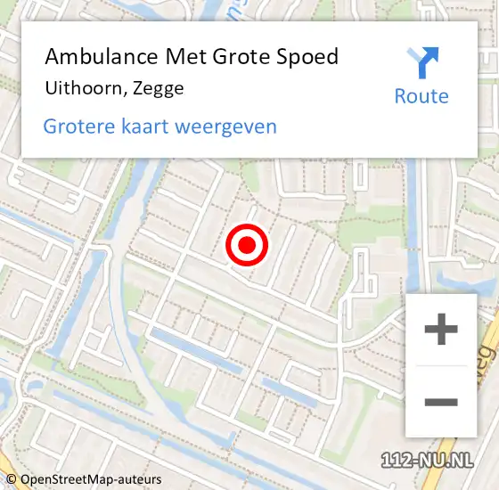 Locatie op kaart van de 112 melding: Ambulance Met Grote Spoed Naar Uithoorn, Zegge op 20 januari 2024 21:16