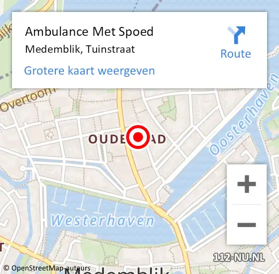 Locatie op kaart van de 112 melding: Ambulance Met Spoed Naar Medemblik, Tuinstraat op 20 januari 2024 22:00