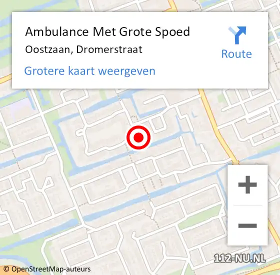 Locatie op kaart van de 112 melding: Ambulance Met Grote Spoed Naar Oostzaan, Dromerstraat op 20 januari 2024 22:34