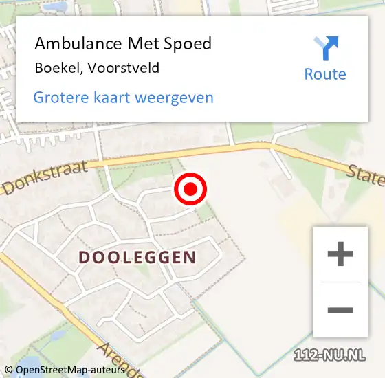 Locatie op kaart van de 112 melding: Ambulance Met Spoed Naar Boekel, Voorstveld op 22 september 2014 21:13