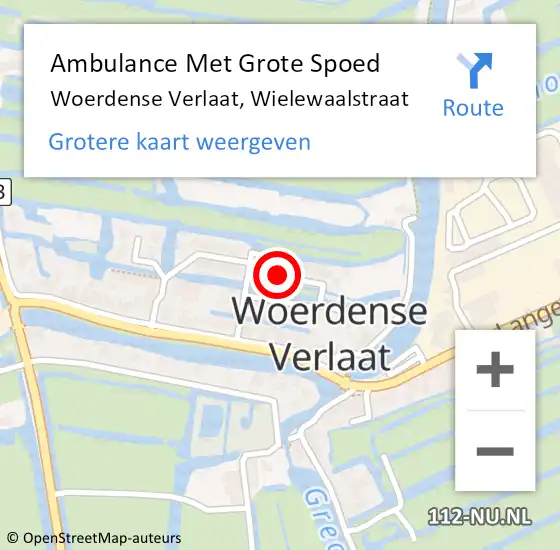 Locatie op kaart van de 112 melding: Ambulance Met Grote Spoed Naar Woerdense Verlaat, Wielewaalstraat op 21 januari 2024 00:34