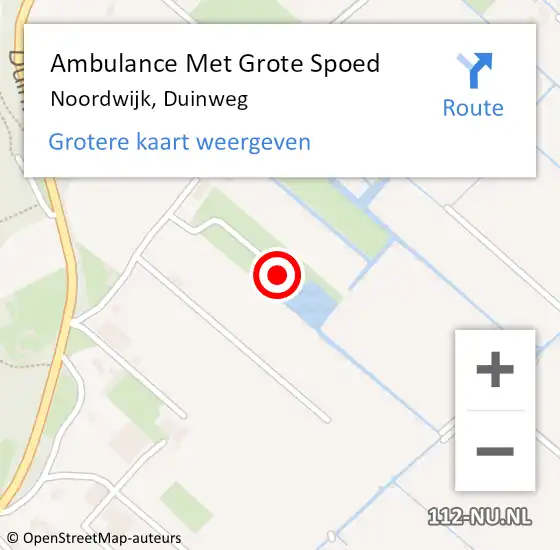 Locatie op kaart van de 112 melding: Ambulance Met Grote Spoed Naar Noordwijk, Duinweg op 21 januari 2024 00:37