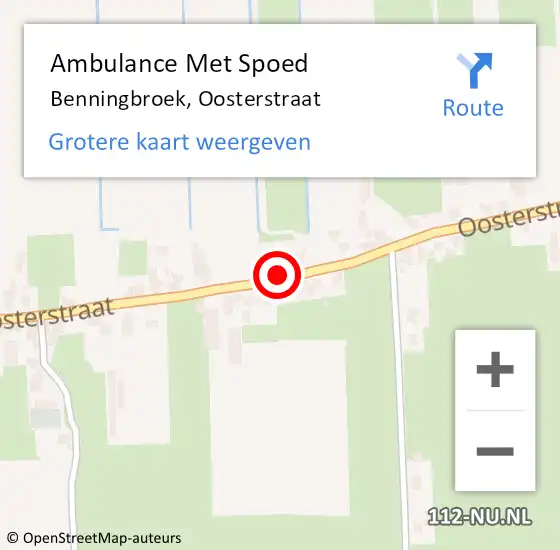 Locatie op kaart van de 112 melding: Ambulance Met Spoed Naar Benningbroek, Oosterstraat op 21 januari 2024 00:56