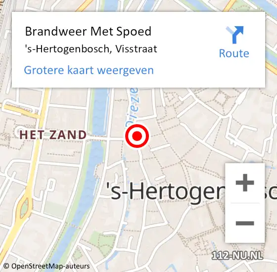 Locatie op kaart van de 112 melding: Brandweer Met Spoed Naar 's-Hertogenbosch, Visstraat op 21 januari 2024 00:57