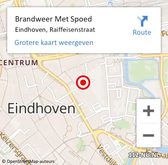 Locatie op kaart van de 112 melding: Brandweer Met Spoed Naar Eindhoven, Raiffeisenstraat op 21 januari 2024 01:19