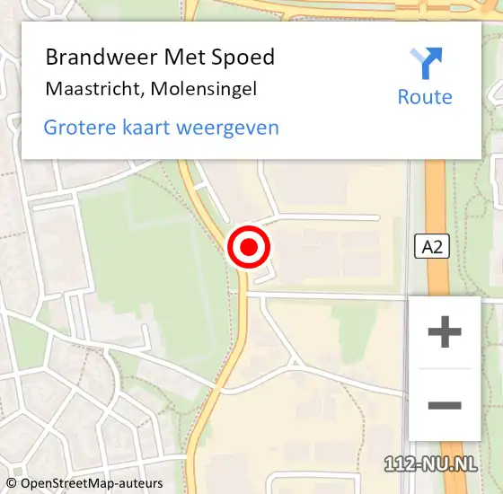Locatie op kaart van de 112 melding: Brandweer Met Spoed Naar Maastricht, Molensingel op 21 januari 2024 03:03