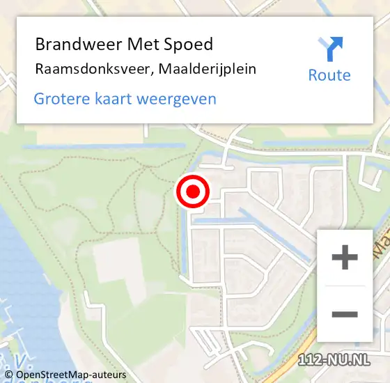 Locatie op kaart van de 112 melding: Brandweer Met Spoed Naar Raamsdonksveer, Maalderijplein op 21 januari 2024 04:45