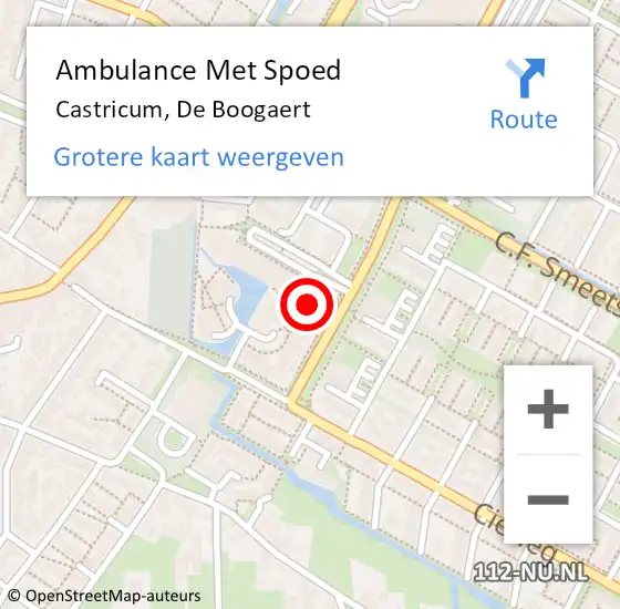 Locatie op kaart van de 112 melding: Ambulance Met Spoed Naar Castricum, De Boogaert op 21 januari 2024 05:43
